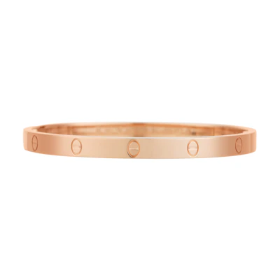 (Women) Cartier LOVE Series 18K Rose Gold Wide Bangle Bracelet for Women. B6067400