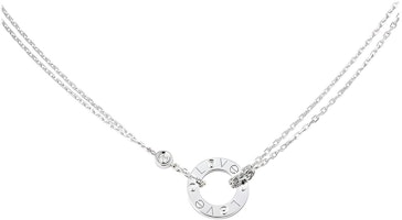 (Women) Cartier Love Series Classic Logo Round Pendant Necklace 18K White Gold for Women B7219400 (Women) Cartier Love Series Classic Logo Round Pendant Necklace 18K White Gold for Women B7219400