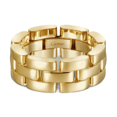 (Women) Cartier Maillon Panthère 18K Gold Letter Decor Ring for Women - Gold. B4230600