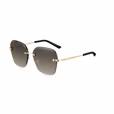 (Women) Cartier Panthère Irregular Shaped Gold Women’s Sunglasses. ESW00372