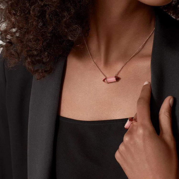 (Women) Cartier Pink Chalcedony 18K Rose Gold Necklace for Women. B7224768 圖 5