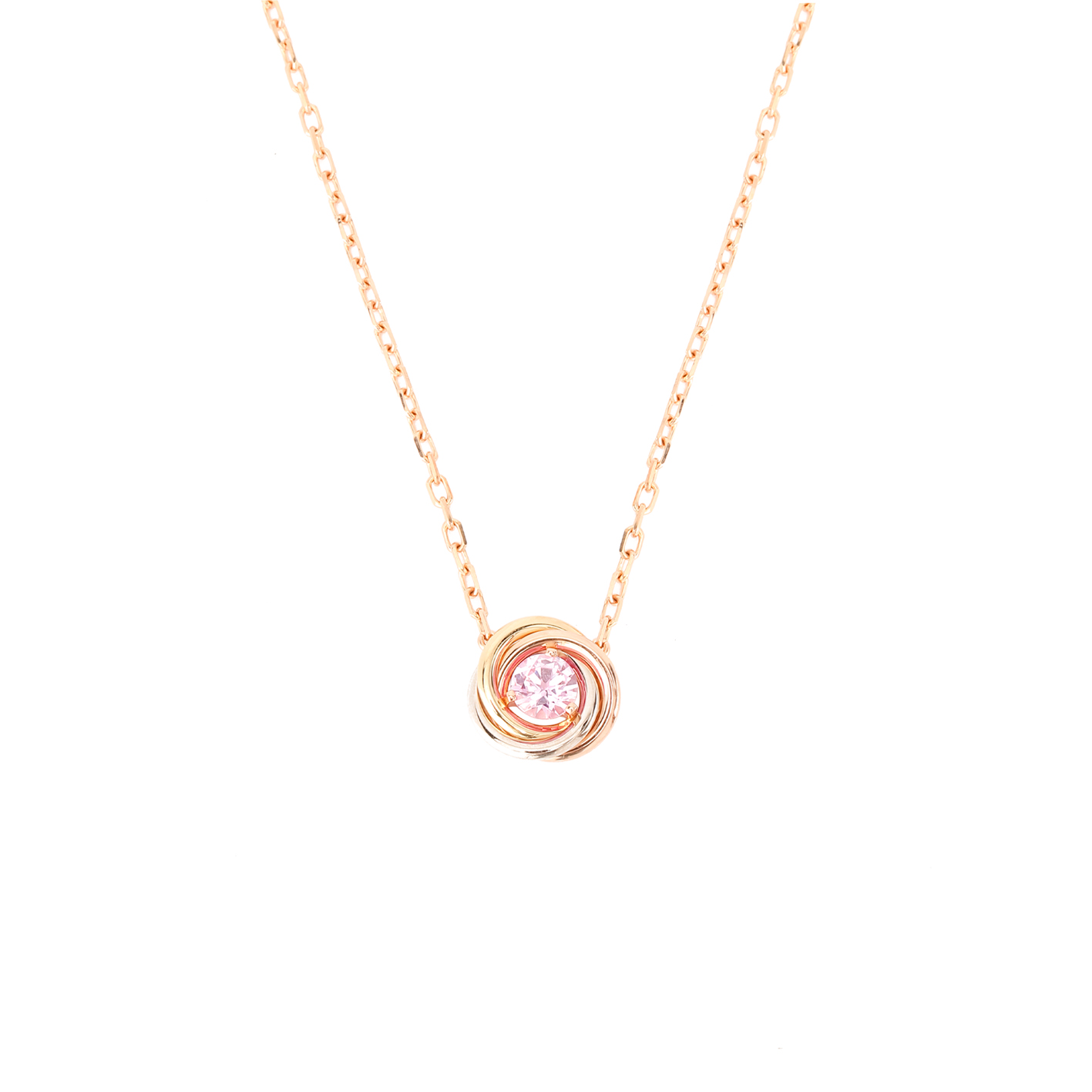 Shop (W) 까르띠에 트리니티 18K 화이트골드 로즈골드 옐로우골드 목걸이. B7225000