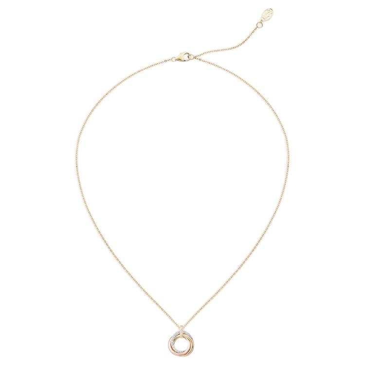 (Women) Cartier Trinity 18K Gold/Rose Gold/White Gold Diamond Necklace Gold B7224849