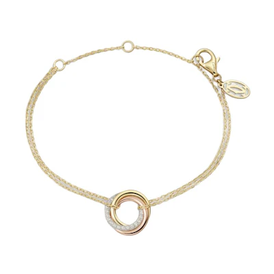 (Women) Cartier Trinity 18K White Gold Diamond Bracelet for Women - Gold. B6069815
