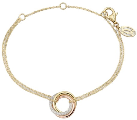 (W) Cartier Trinity 18K白金鑽石手鏈 女款-金色 B6069815 Order (W) Cartier Trinity 18K白金鑽石手鏈 女款-金色 B6069815