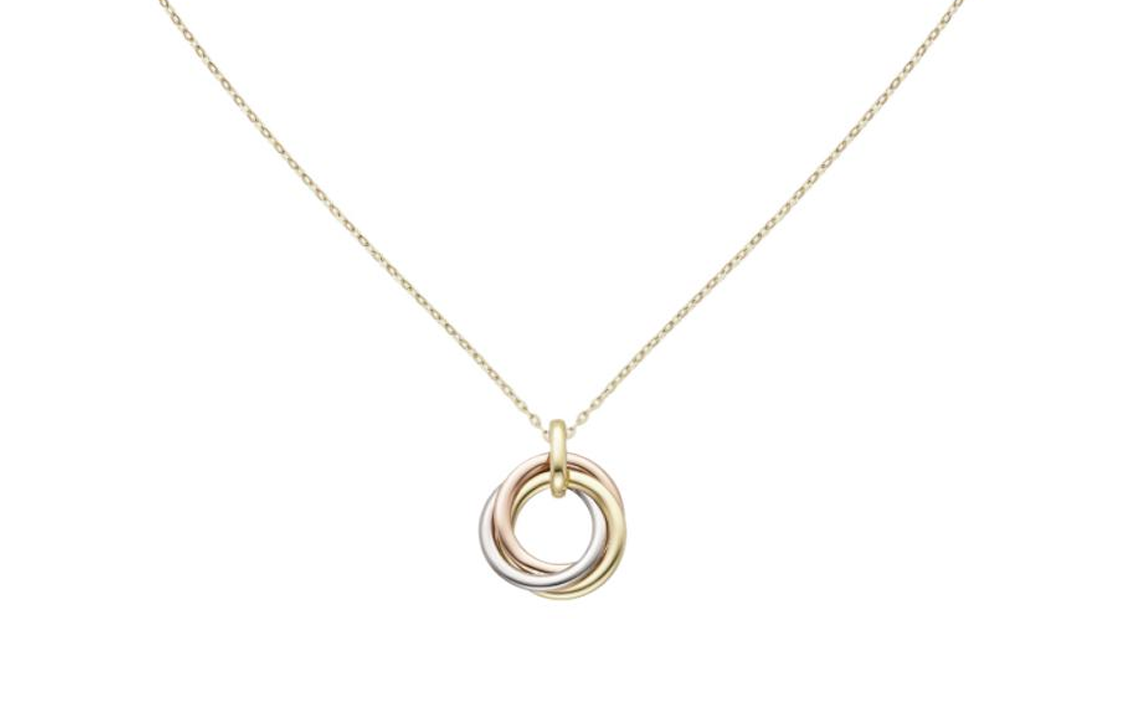 (Women) Cartier Trinity Multi-Ring Pendant 18K White & Rose Gold Necklace for Women. B7224817 圖 2