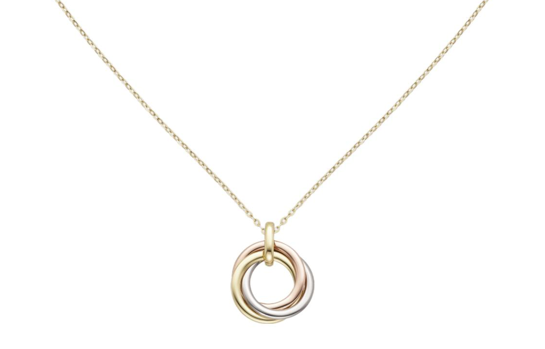 (Women) Cartier Trinity Multi-Ring Pendant 18K White & Rose Gold Necklace for Women. B7224817 圖 3
