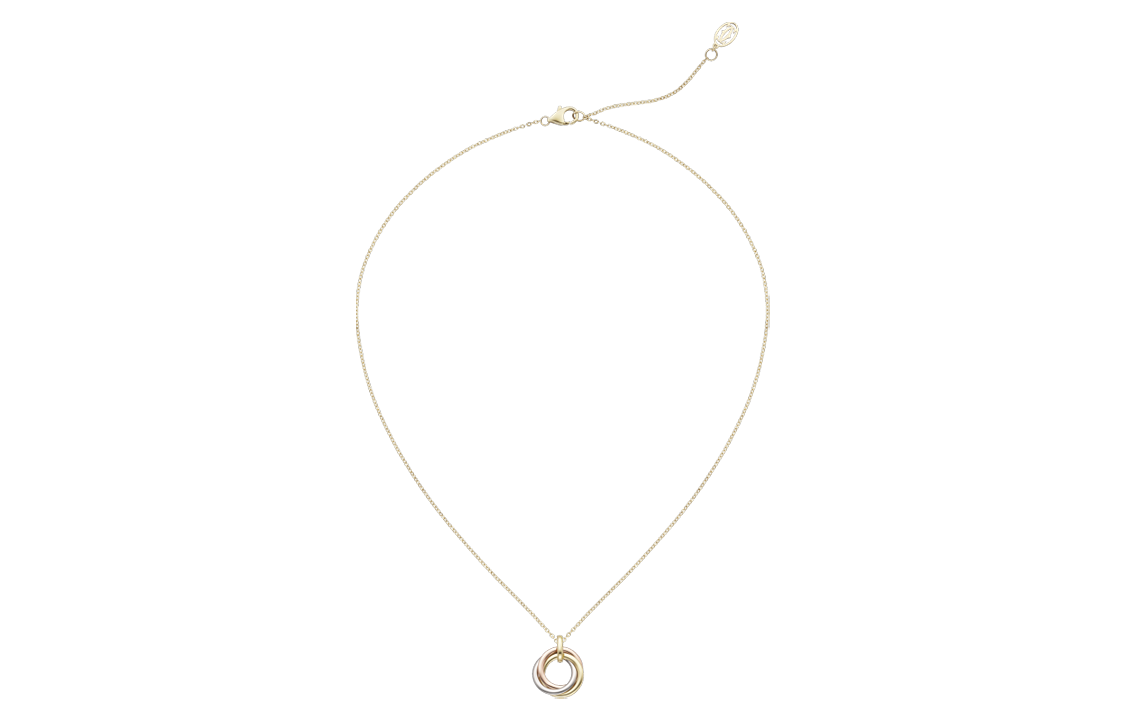 (Women) Cartier Trinity Multi-Ring Pendant 18K White & Rose Gold Necklace for Women. B7224817 圖 4