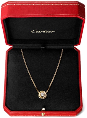 (W) 까르띠에 트리니티 18K 화이트, 옐로우, 로즈 골드 다이아몬드 여성용 목걸이. B7224900 Shop (W) 까르띠에 트리니티 18K 화이트, 옐로우, 로즈 골드 다이아몬드 여성용 목걸이. B7224900