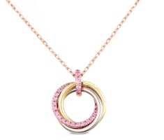 (Women) Cartier Trinity Special Edition Sapphire 18K Rose Gold Necklace for Women B7224839 (Women) Cartier Trinity Special Edition Sapphire 18K Rose Gold Necklace for Women B7224839