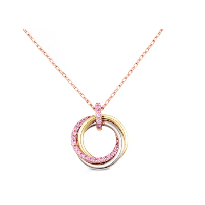 (Women) Cartier Trinity Special Edition Sapphire 18K Rose Gold Necklace for Women B7224839