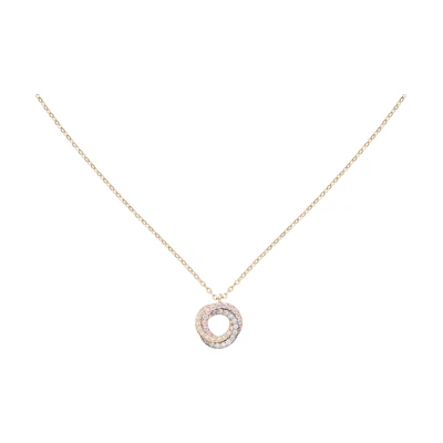 (Women) Cartier Trinity Spiral Hollow Diamond Pendant Necklace Gold for Women. B7224808