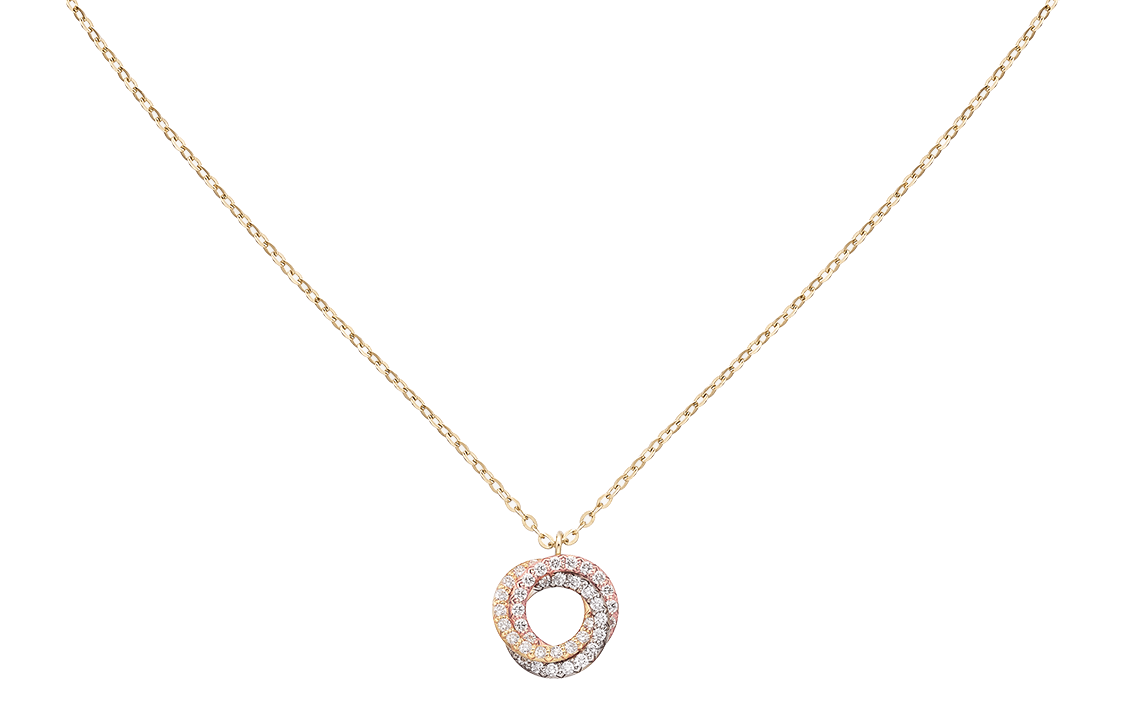 (Women) Cartier Trinity Spiral Hollow Diamond Pendant Necklace Gold for Women. B7224808 圖 3