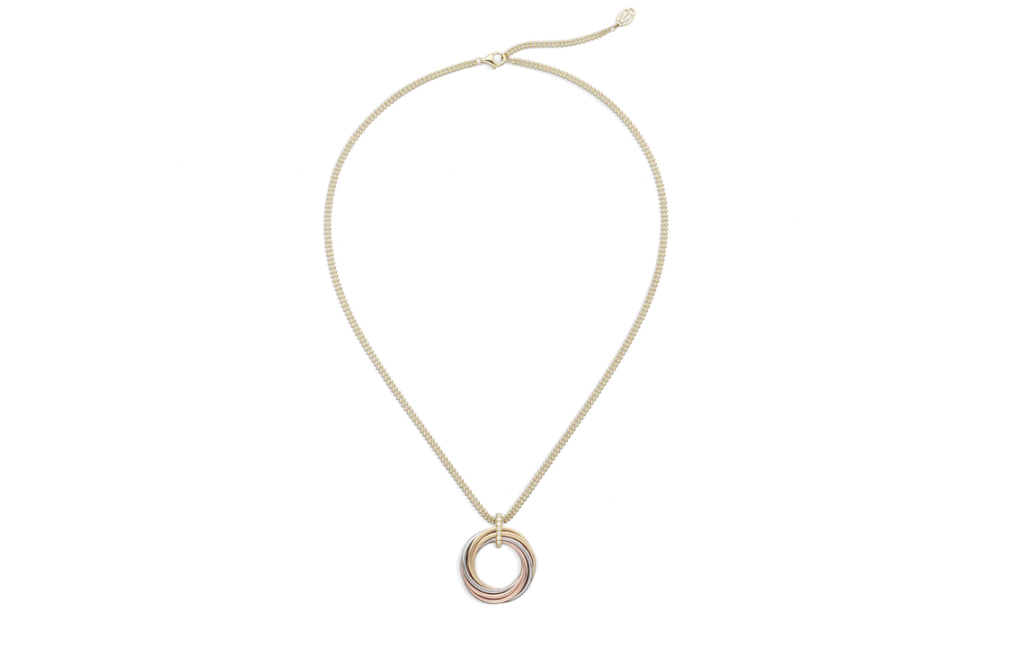 (Women) Cartier Trinity Twisted Pendant Necklace Gold  Jewelry B7224806 圖 3