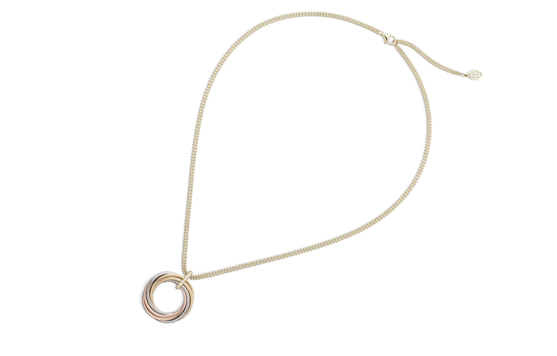 (Women) Cartier Trinity Twisted Pendant Necklace Gold  Jewelry B7224806 圖 4