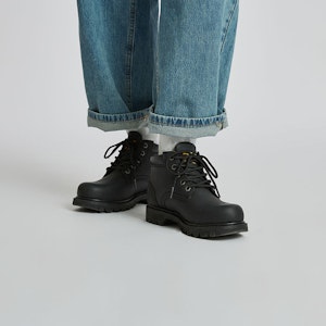 (W) Boot Kerja Kulit Warna Kuning & Hitam Tahan Cipratan Air CAT Double Day WOS B4C. P312091M3EDC09 Details for (W) Boot Kerja Kulit Warna Kuning & Hitam Tahan Cipratan Air CAT Double Day WOS B4C. P312091M3EDC09