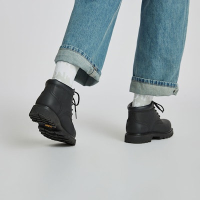 (Women) CAT Double Day WOS B4C 'Splash-proof Colorful Classic Leather Work Boot in Yellow and Black' P312091M3EDC09 Cheap (Women) CAT Double Day WOS B4C 'Splash-proof Colorful Classic Leather Work Boot in Yellow and Black' P312091M3EDC09