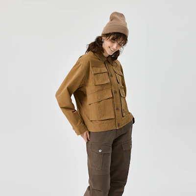 (W) Chaqueta Casual CAT FW24 Retro Workwear Confort en Caqui Oscuro. CN3JAU4W121 5