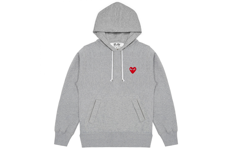Order (Women) CDG Play Black Heart Logo Hoodie  Grey by Comme des Garçons. AZ-T169-051-1