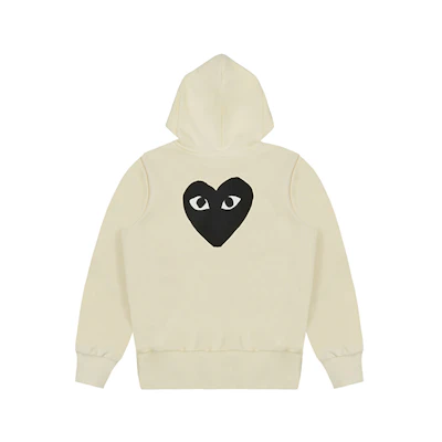 (Women) CDG Play Black Heart Logo Zip-Up Hoodie Women’s Off-White by CDG. AZ-T253-051-3