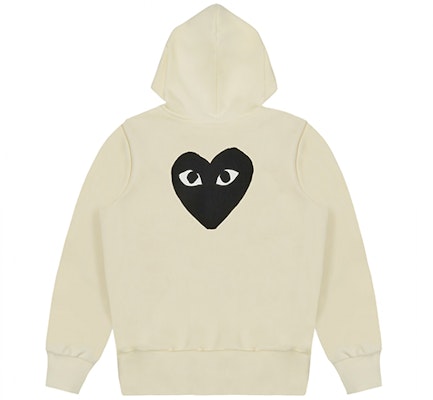 (Women) CDG Play Black Heart Logo Zip-Up Hoodie Women’s Off-White by Comme des Garçons. AZ-T253-051-3 Order (Women) CDG Play Black Heart Logo Zip-Up Hoodie Women’s Off-White by Comme des Garçons. AZ-T253-051-3