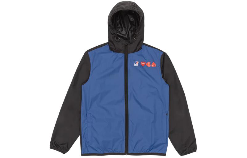 CDG Play Two-Tone Baseball Hoodie Jacket - Blue AZ-J505-051-2