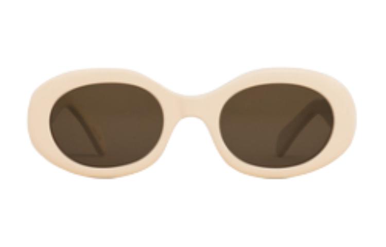 (Women) CELINE  Beige Oval Acetate Sunglasses Simple Design 4S194CPLB01QE 圖 3