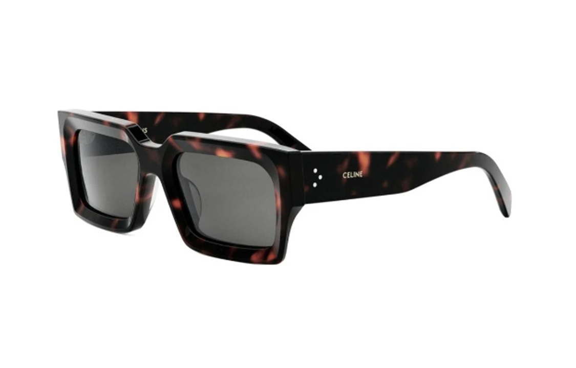 (Women) CELINE  Black Acetate Irregular Sunglasses with Logo Temple Design. CL40280U52a 圖 2