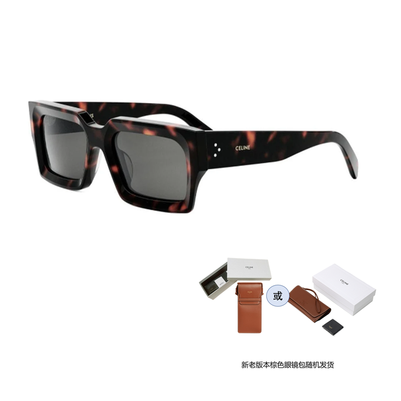 (Women) CELINE  Black Acetate Irregular Sunglasses with Logo Temple Design. CL40280U52a 圖 4