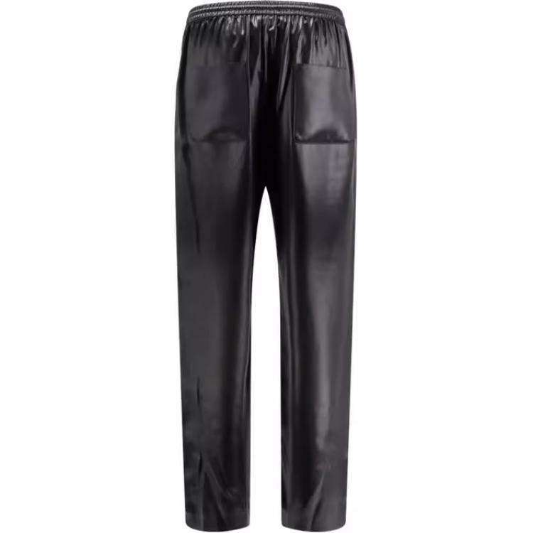 Lookbook (Women) CELINE  Black Glossy Straight-Leg Lace-Up Casual Pants 2P71A199Q-38NO