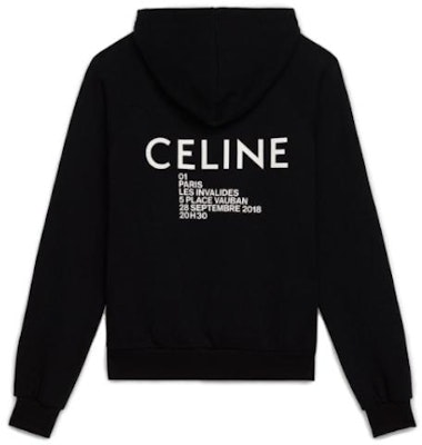 (Women) CELINE Black Hoodie with Back Logo Lettering 2Y006632E38NO Lookbook (Women) CELINE Black Hoodie with Back Logo Lettering 2Y006632E38NO