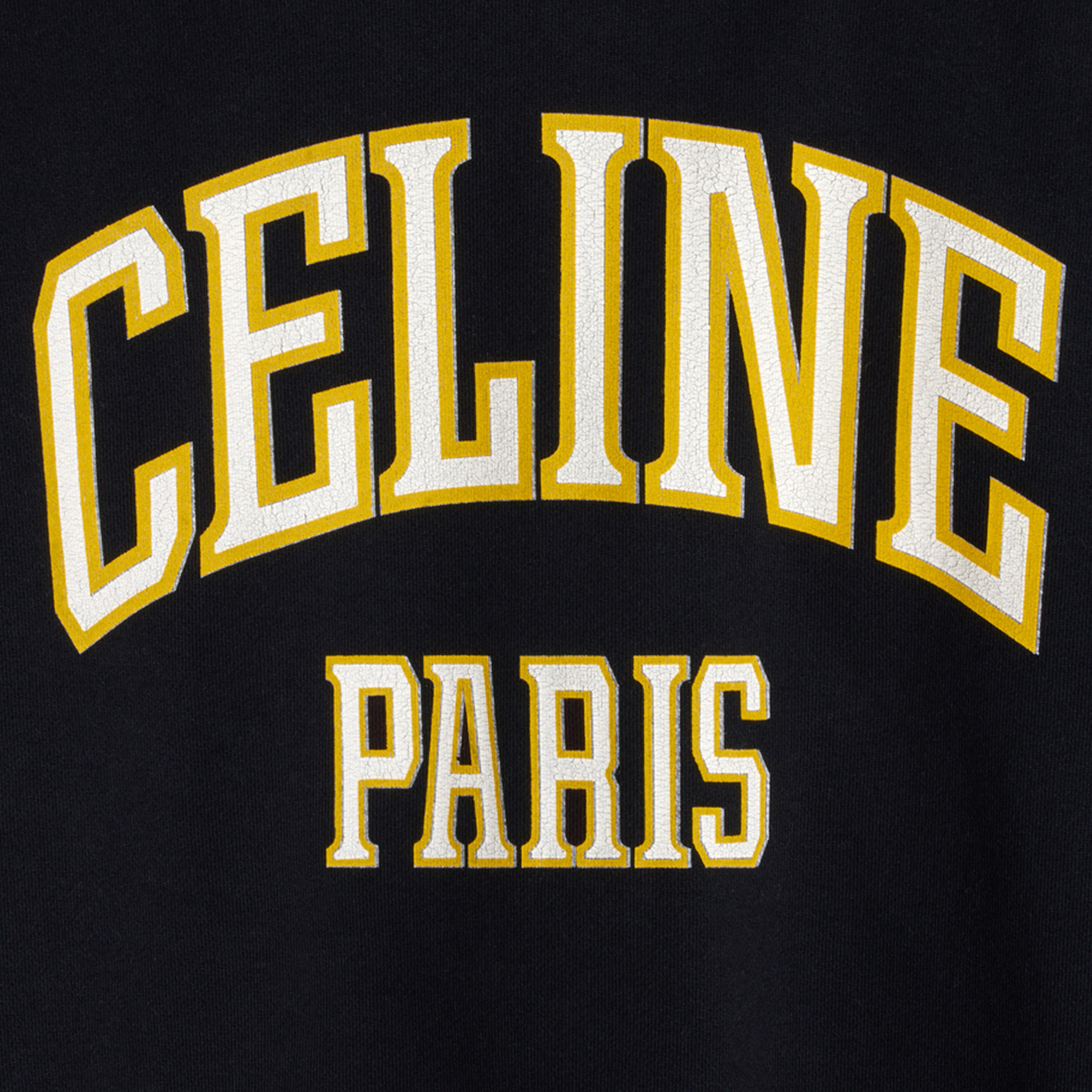 Shop (Women) CELINE  Black Hoodie with Logo Letter Print Design. 2Y70F670Q-38WL