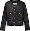 Order (Women) CELINE Black Leather Jacket Single-Breasted Button Long Sleeve 2F437305Q-38NO