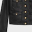 Sizing (Women) CELINE Black Leather Jacket Single-Breasted Button Long Sleeve 2F437305Q-38NO