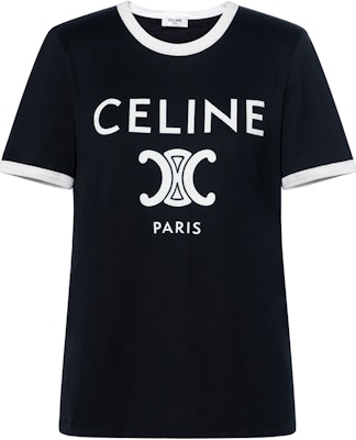 (Women) CELINE Black Letter Print Round Neck Casual T-Shirt. 2X872671Q-38AW Buy (Women) CELINE Black Letter Print Round Neck Casual T-Shirt. 2X872671Q-38AW