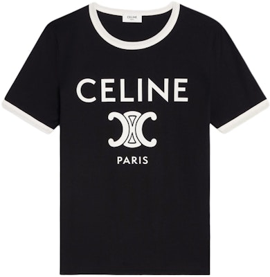 (Women) CELINE Black Letter Print Round Neck Casual T-Shirt. 2X872671Q-38AW Order (Women) CELINE Black Letter Print Round Neck Casual T-Shirt. 2X872671Q-38AW