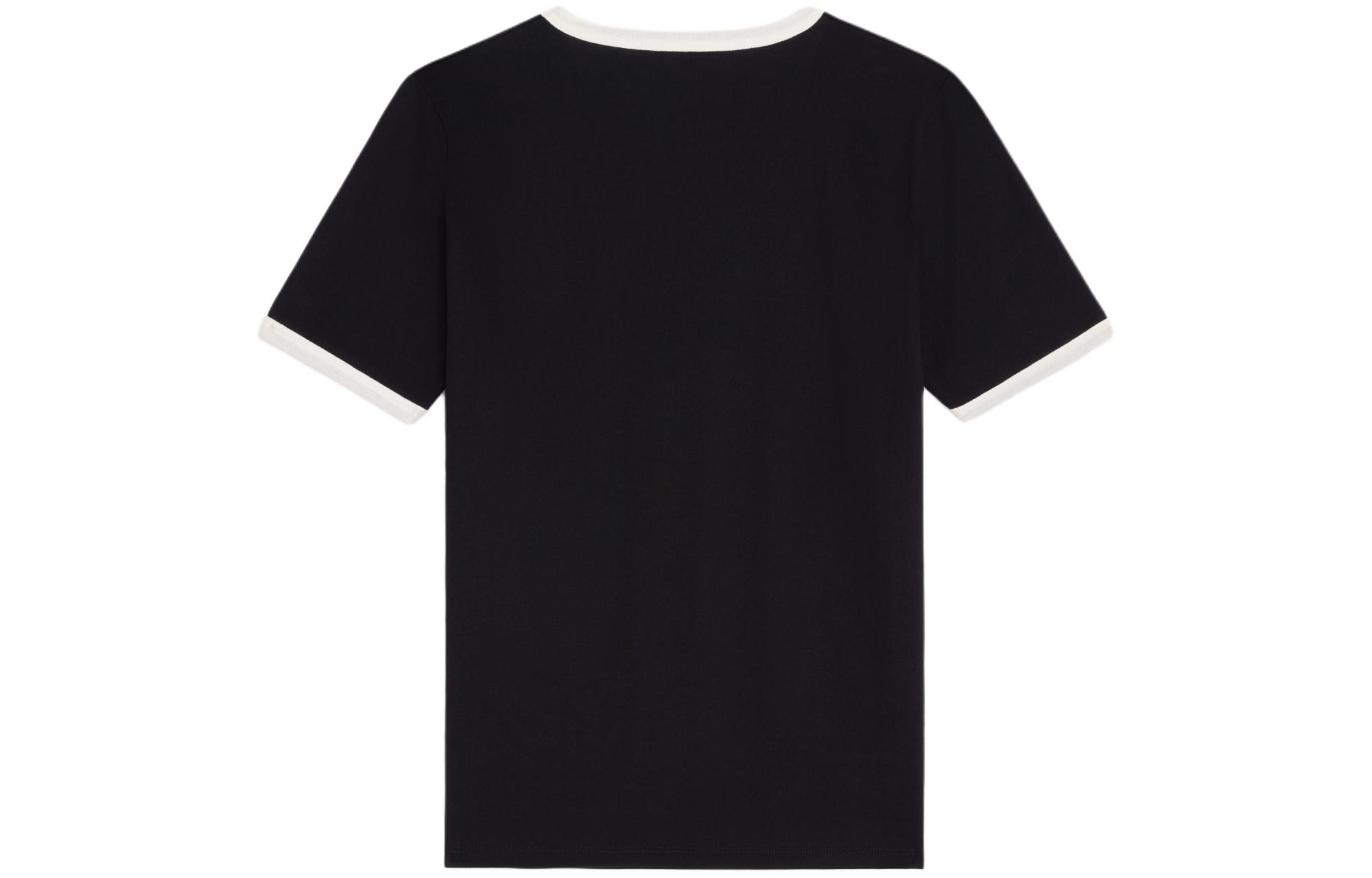 Lookbook (W) CELINE Kaos Hitam Letter Print Leher Bulat Casual. 2X872671Q-38AW