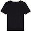 Lookbook (Women) CELINE Black Letter Print Round Neck Casual T-Shirt. 2X872671Q-38AW