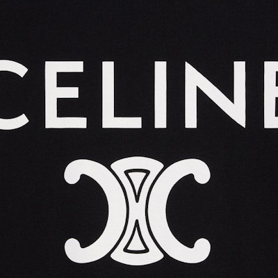 (Women) CELINE Black Letter Print Round Neck Casual T-Shirt. 2X872671Q-38AW Purchase (Women) CELINE Black Letter Print Round Neck Casual T-Shirt. 2X872671Q-38AW