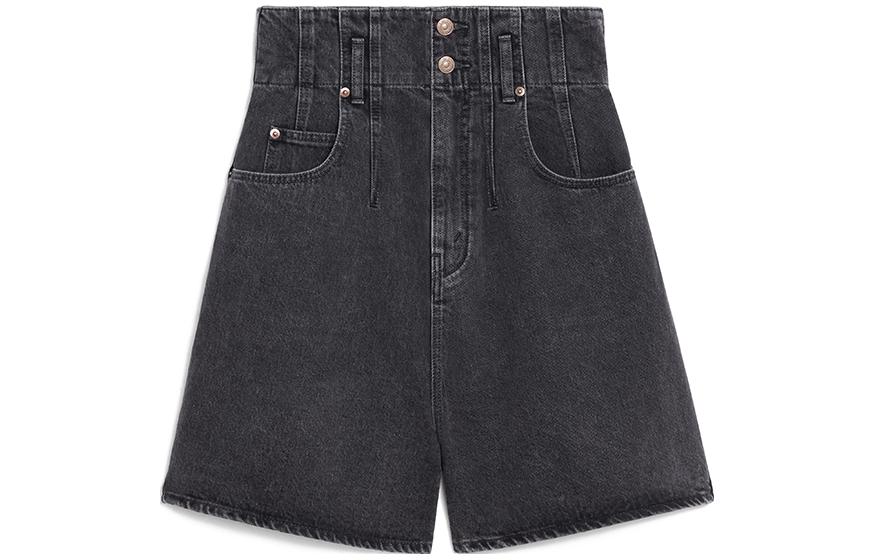 Order (W) 赛琳 黑色宽松版型纯棉牛仔短裤 2N633947F-38CH