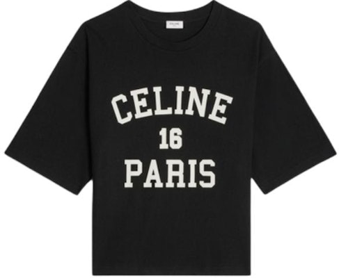 (Women) CELINE Black Loose Fit Letter Print Short Sleeve T-Shirt. 2X38J865W-38AW Buy (Women) CELINE Black Loose Fit Letter Print Short Sleeve T-Shirt. 2X38J865W-38AW