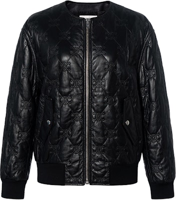 (Women) CELINE Black Plain Embroidered Triumph Zipper Leather Jacket. 2EI62583C-38NO Buy (Women) CELINE Black Plain Embroidered Triumph Zipper Leather Jacket. 2EI62583C-38NO