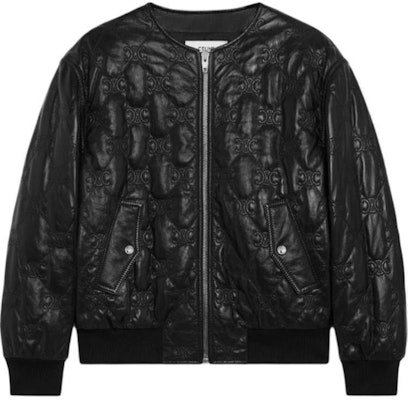 (Women) CELINE Black Plain Embroidered Triumph Zipper Leather Jacket. 2EI62583C-38NO Order (Women) CELINE Black Plain Embroidered Triumph Zipper Leather Jacket. 2EI62583C-38NO