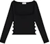 Buy (W) CELINE Kaos Hitam Lengan Panjang Leher Kotak Gaya Santai. 2Al61898T38NO