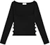Order (W) CELINE Kaos Hitam Lengan Panjang Leher Kotak Gaya Santai. 2Al61898T38NO