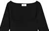 Details for (W) CELINE Kaos Hitam Lengan Panjang Leher Kotak Gaya Santai. 2Al61898T38NO