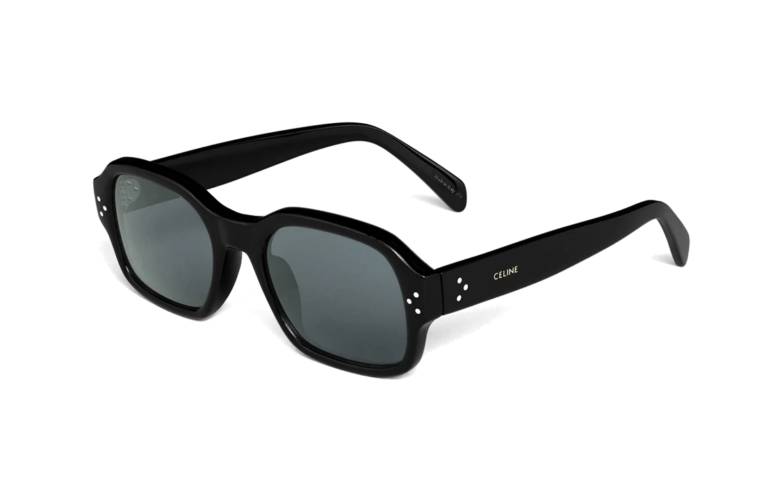 (Women) CELINE  Black Square Acetate Sunglasses with Decorative Temples CL40266U01A