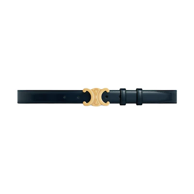 (Women) CELINE Blue Leather Belt with Smooth Buckle, 2.5CM Width. 45AK93A01.07OC