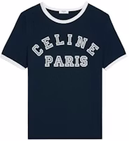 (Women) CELINE Blue Logo Print Crewneck Short Sleeve T-Shirt. 2X779671Q-07OW (Women) CELINE Blue Logo Print Crewneck Short Sleeve T-Shirt. 2X779671Q-07OW