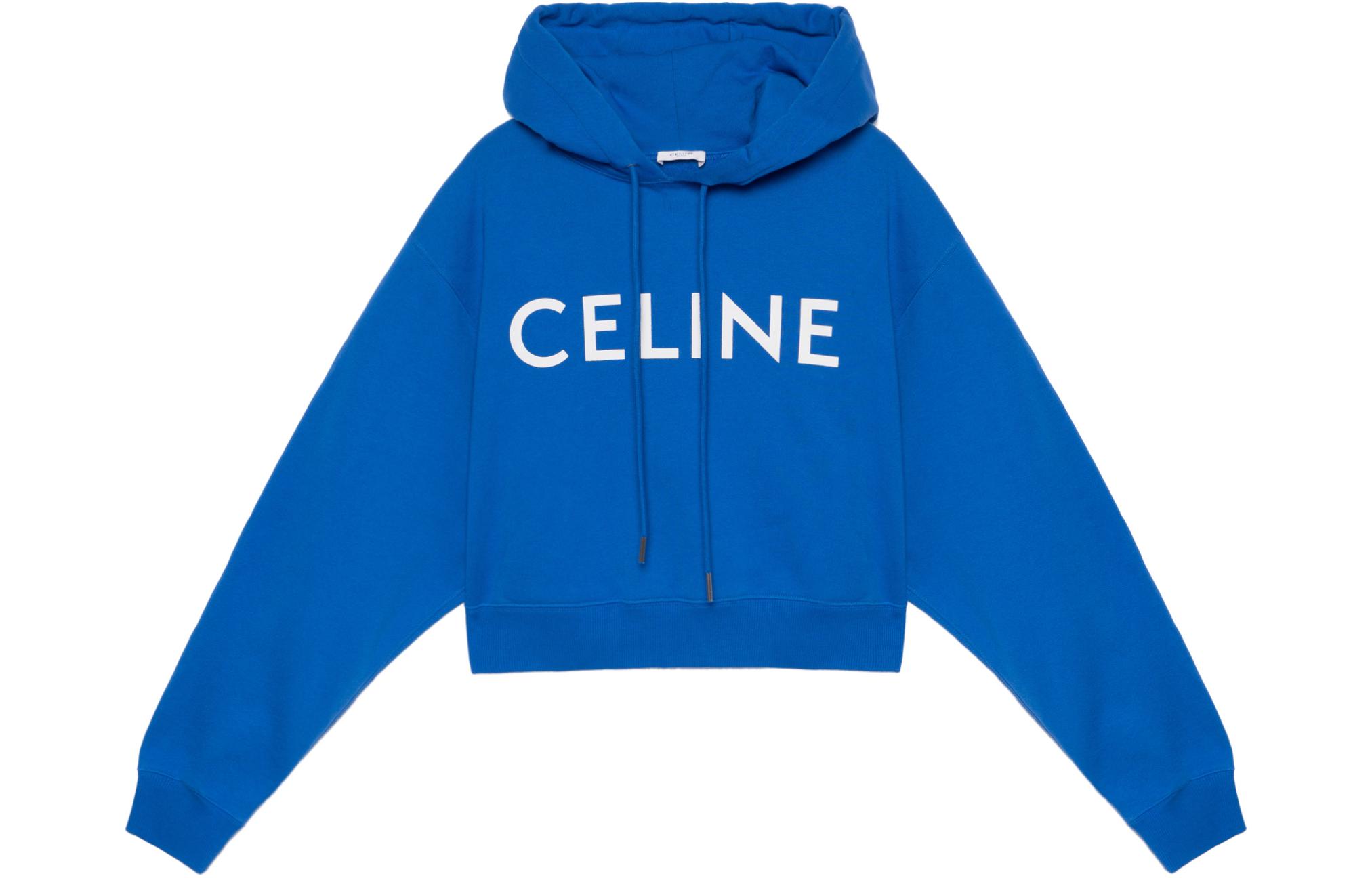 (Women) CELINE  Blue Logo Print Pullover Sweatshirt. 2Y06B670Q-07EX